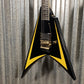 ESP LTD Alexi Laiho Arrowhead SE Black Yellow Pinstripe Guitar & Case USED #1378