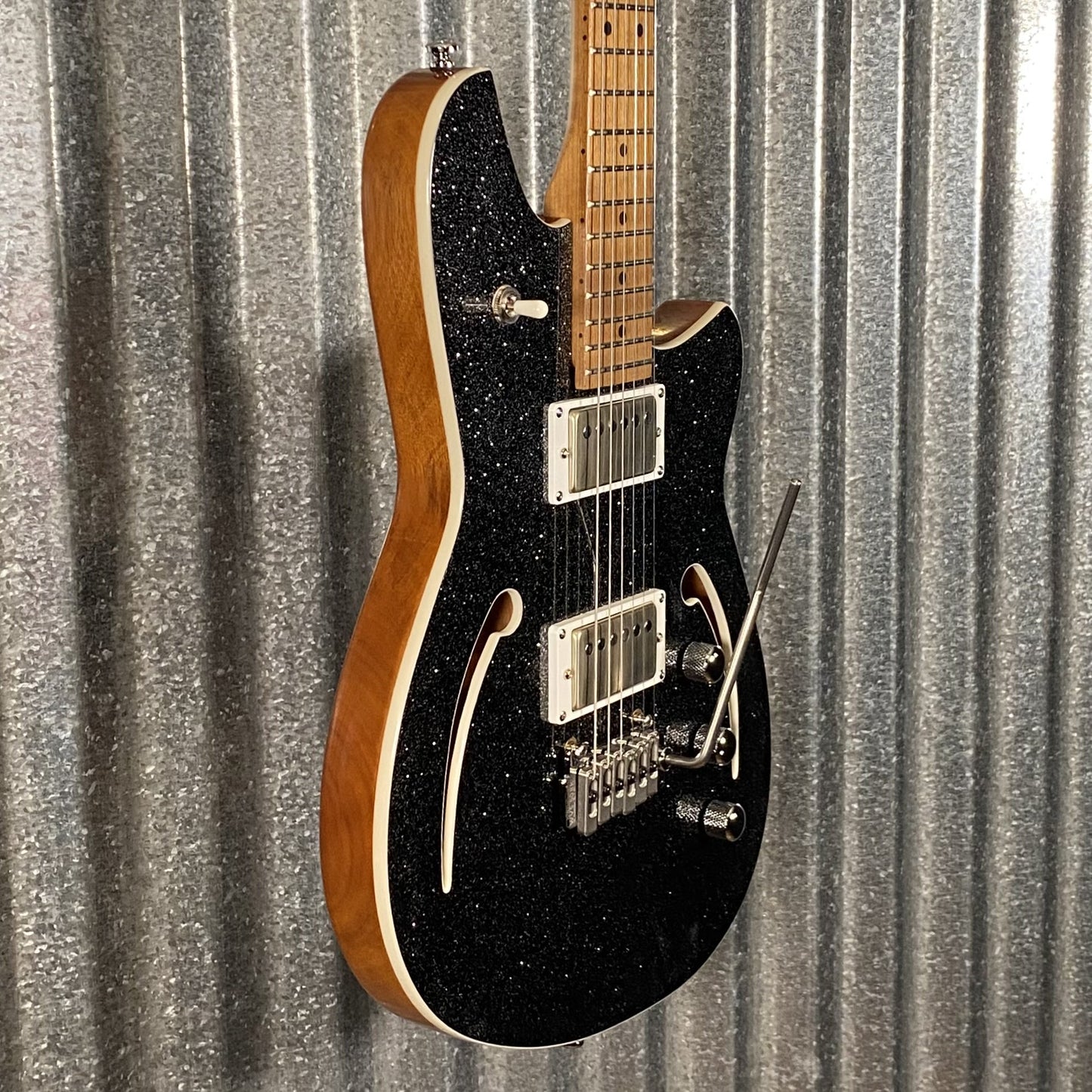 Reverend Kingbolt Air HH Black Sparkle Semi Hollow Guitar #70944