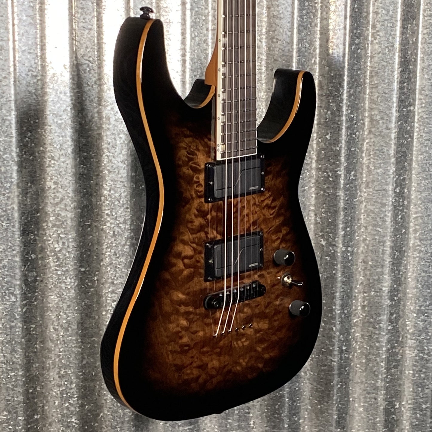 ESP LTD JM-II Josh Middleton Quilt Top Black Shadow Burst Guitar & Case JMIIQMBLKSHB #0859 Used