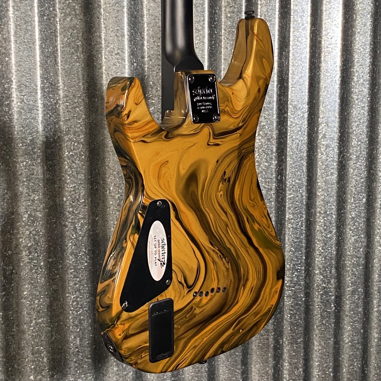 Schecter C-1 Hydro Dip Golden Eclipse Guitar #0741