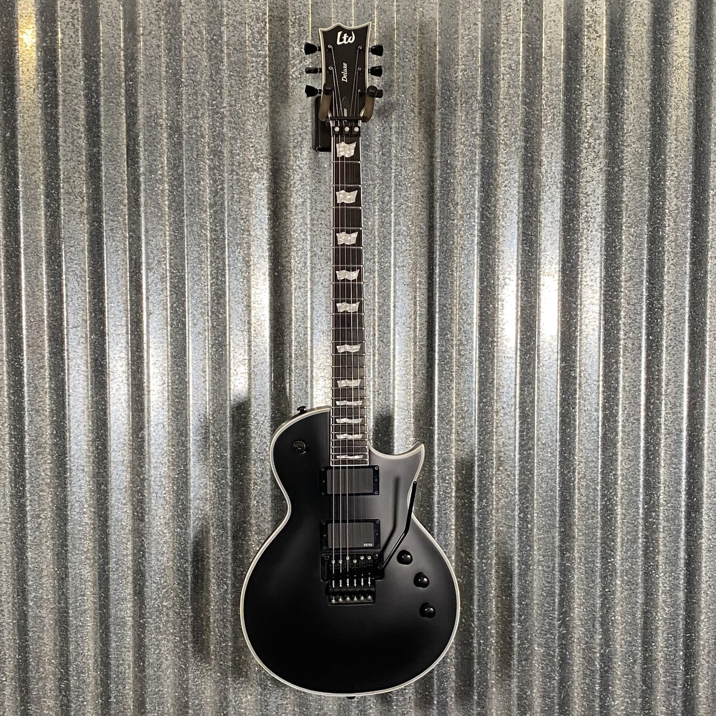 ESP LTD EC-1000 FR Floyd Rose Black Satin EMG Guitar & Case #2978 Used