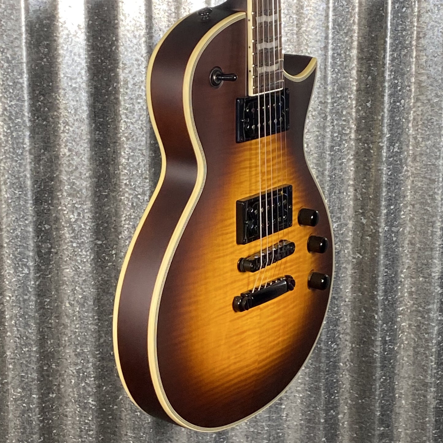 ESP LTD EC-1000T CMT Flame Top Tobacco Sunburst Satin Guitar EC1000TCTMFMTSBS #0616 Used