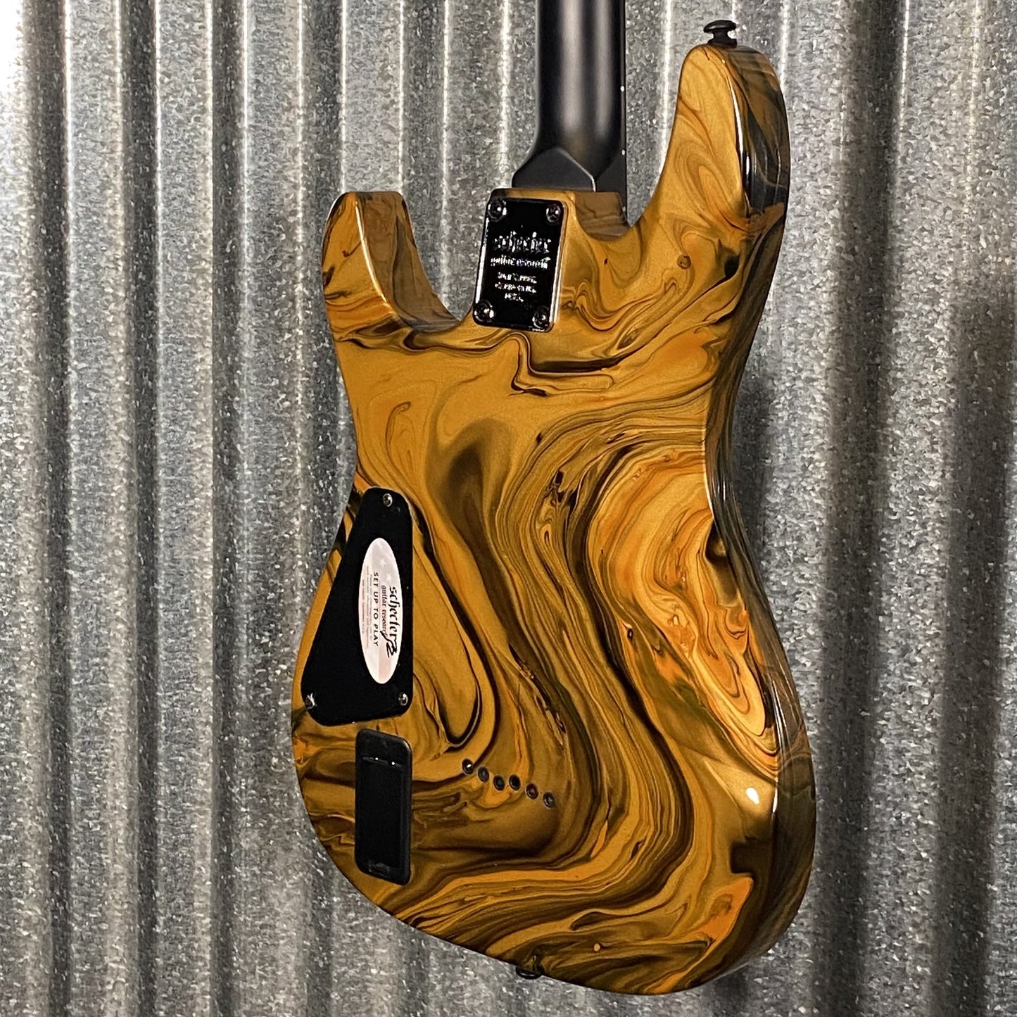 Schecter C-1 Hydro Dip Golden Eclipse Guitar #0741
