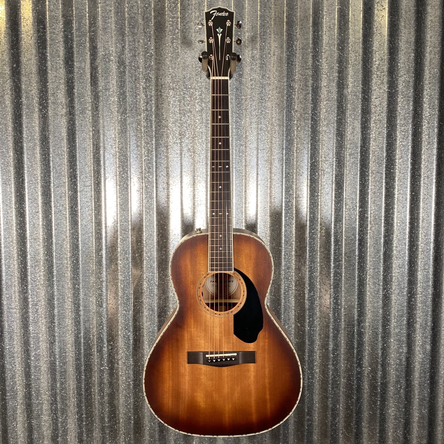Fender PS-220E Paramount Parlor Acoustic Electric Mahogany Aged Cognac Burst & Case #3169 Used