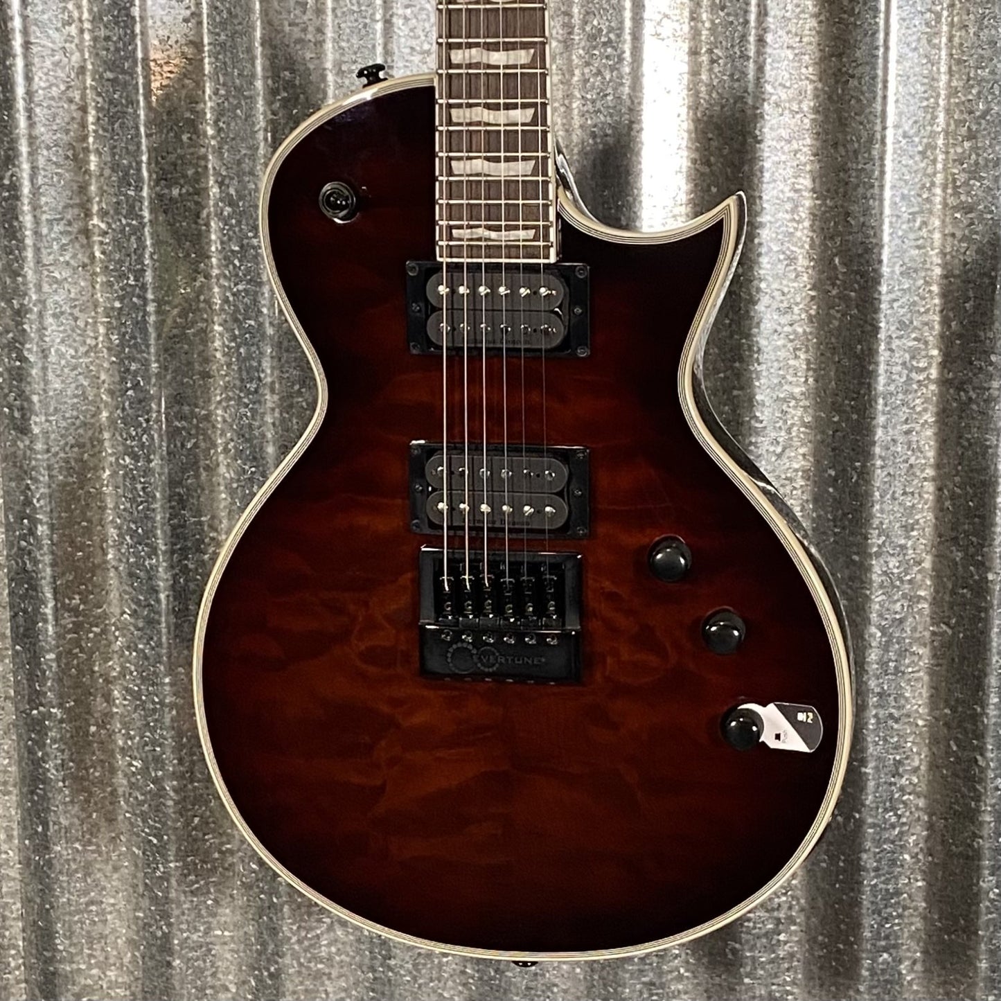 ESP LTD EC-1000 ET Evertune Dark Brown Sunburst Guitar & Case #0635 Used