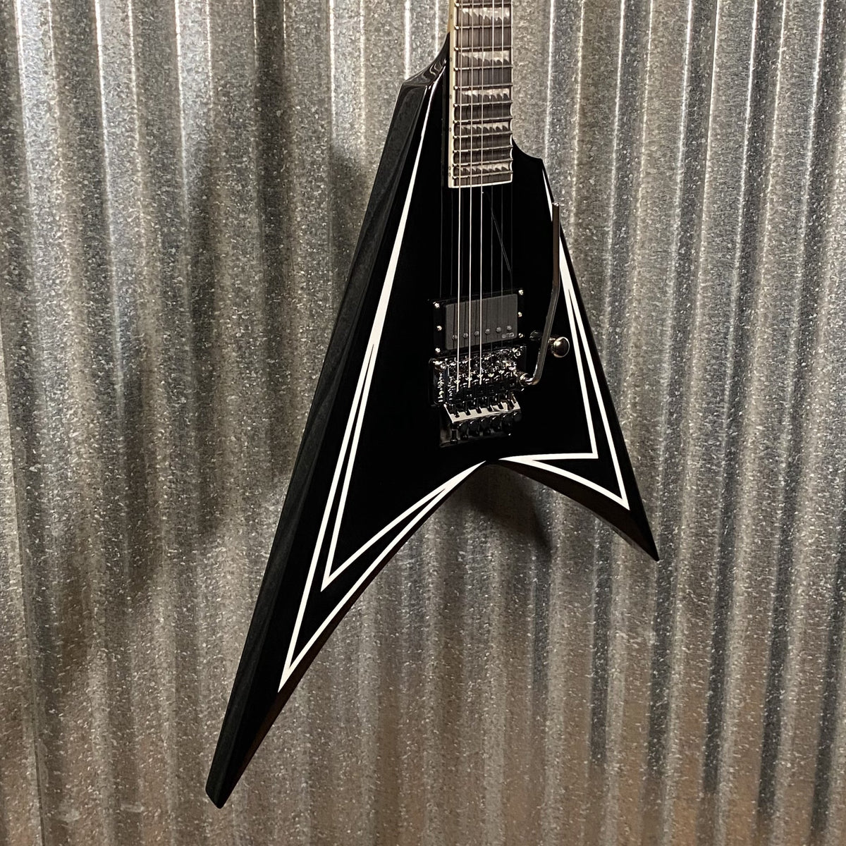 ESP LTD Alexi Laiho Sawtooth SE 20th Black White Pinstripe Guitar & Case USED #2045