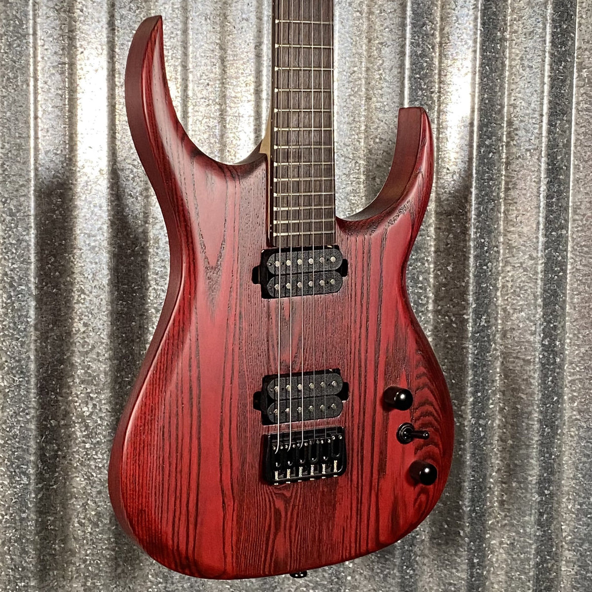 Musily MSM6 Heavy Metal Hard Tail Ash Transparent Lava Red Guitar #0001