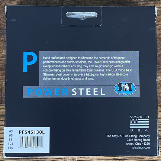 SIT Strings Power Flat PF545130L 5 String Flat Wound Stainless Steel Bass Set 45-130