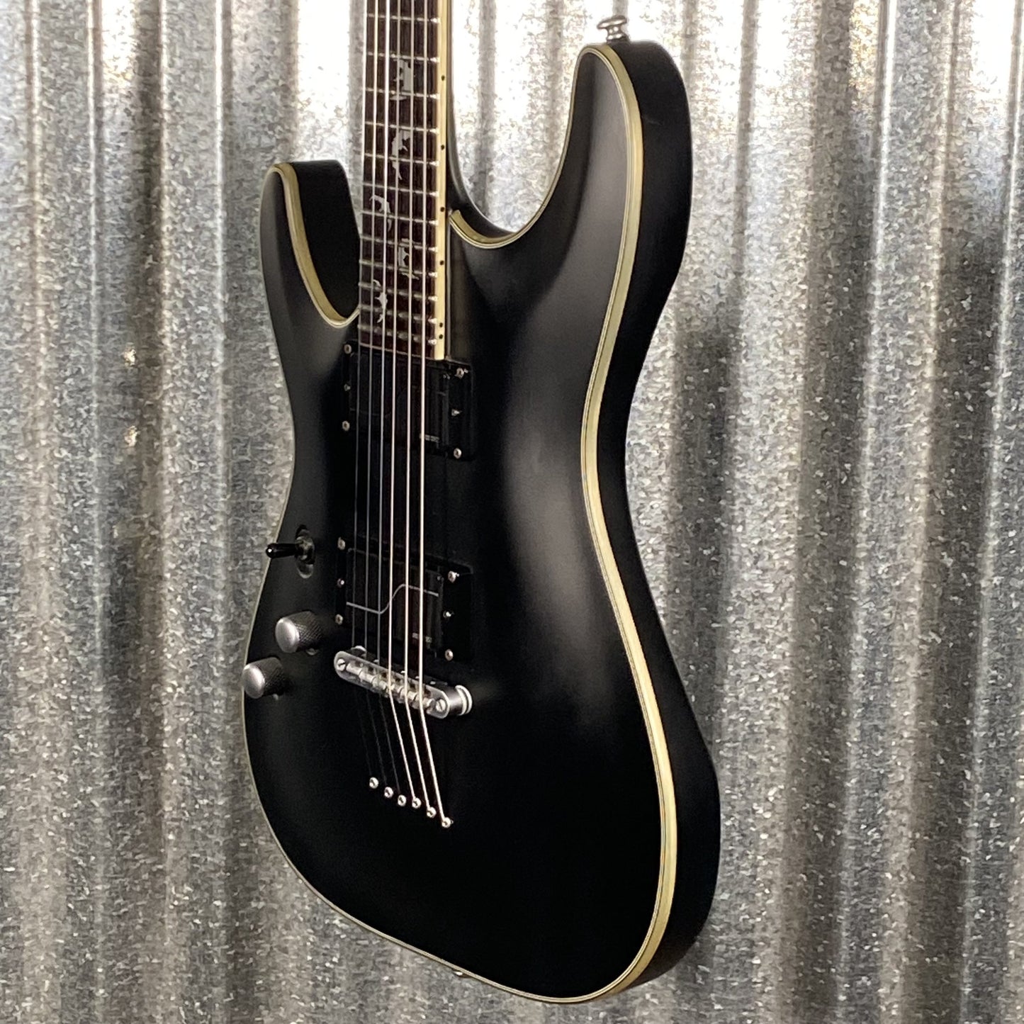 Schecter Damien Platinum 6 Flat Black Left Hand Guitar #3563 Used