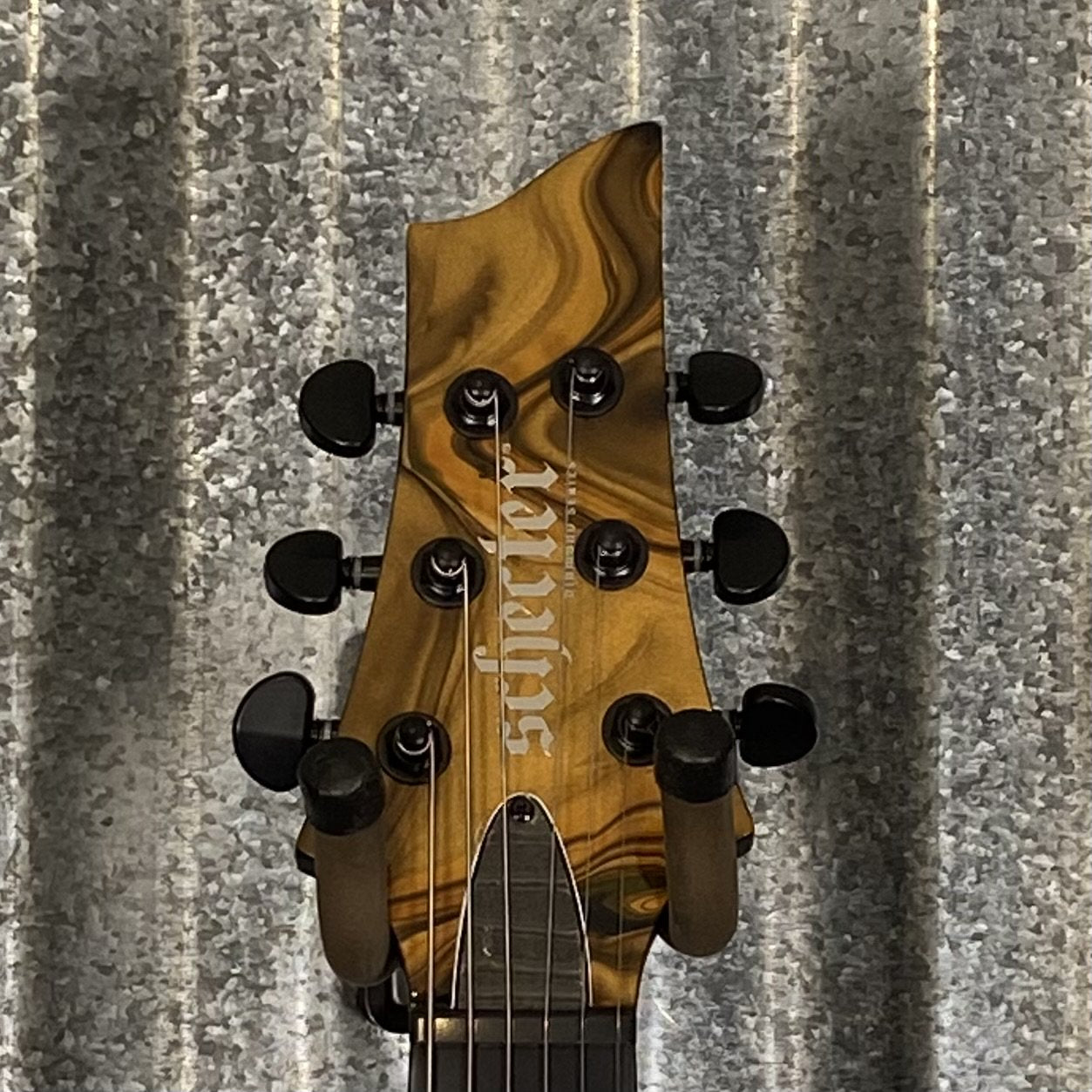 Schecter C-1 Hydro Dip Golden Eclipse Guitar #0739