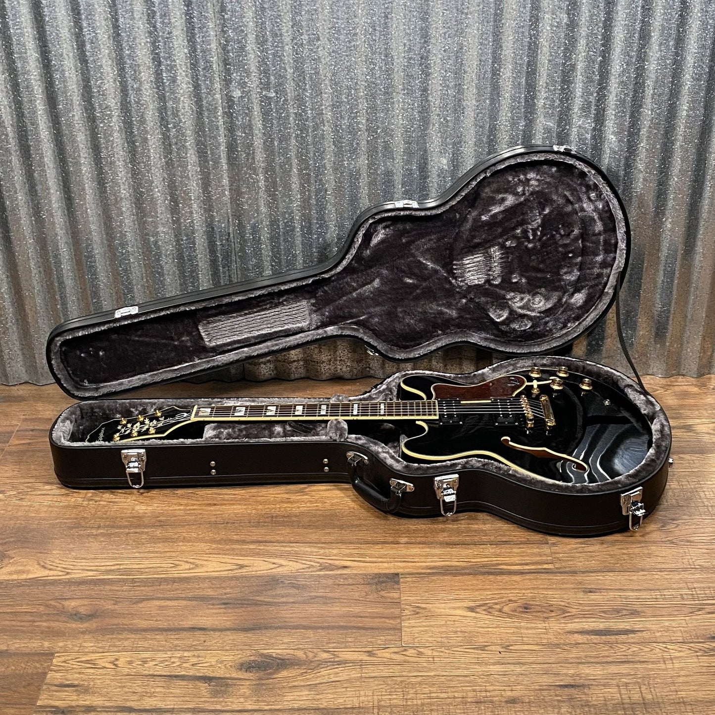 Epiphone Sheraton II Pro Semi Hollow Black Guitar #3545 Used