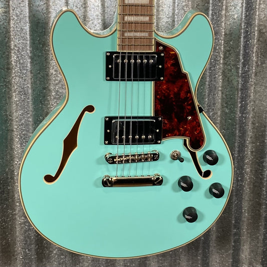D'Angelico Guitars Premier Mini DC Semi Hollow Body Surf Green Tortoise Pickguard #7320 Demo