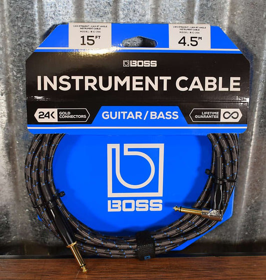 Boss BIC-15A 15FT / 4.5M 1/4" Instrument Cable Angle/Straight