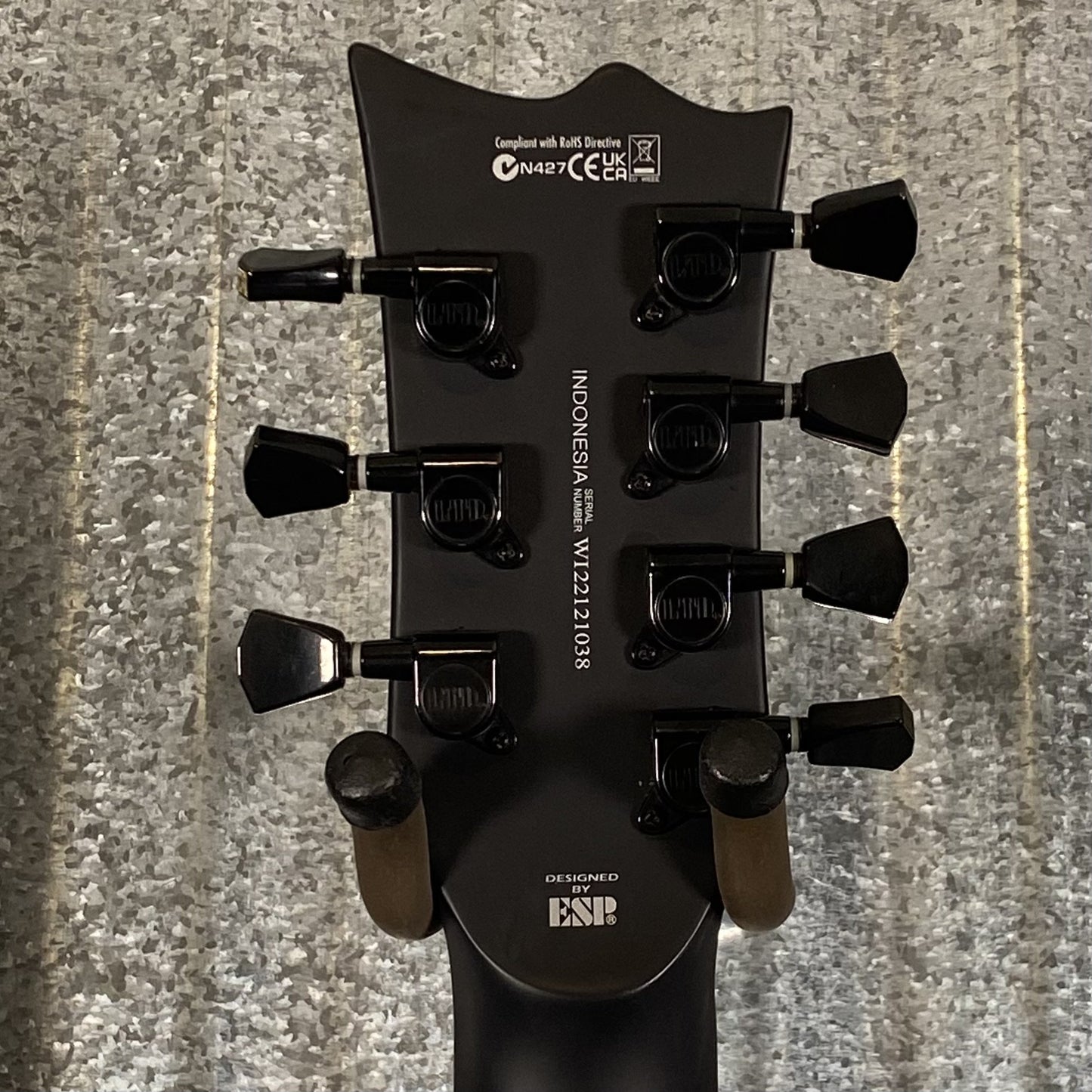 ESP LTD EC-257 7 String Black Satin Guitar & Case EC257BLKS #1038  Used