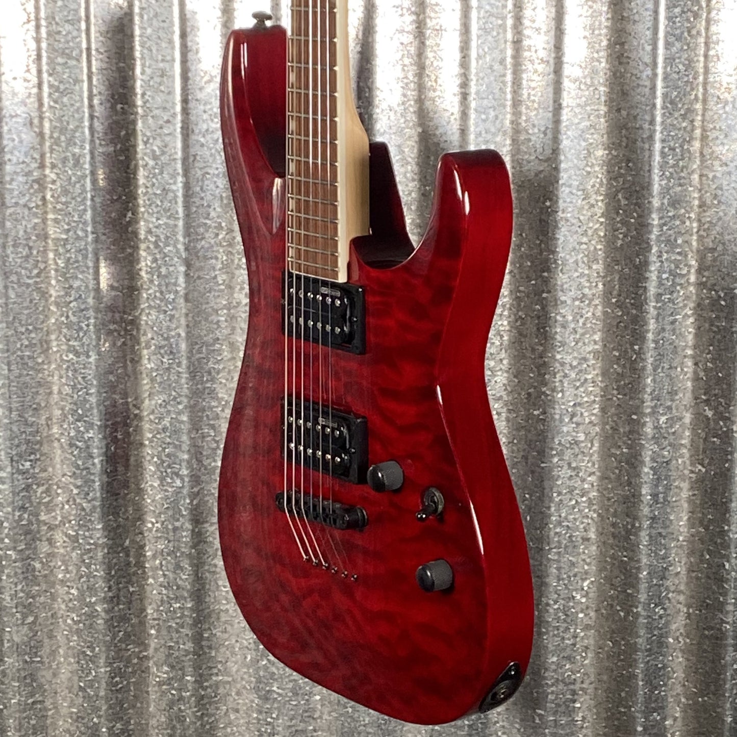 ESP LTD MH-200 Quilt Neck Thru See Thru Black Cherry Guitar MH200QMNTSTBC #2429 Used