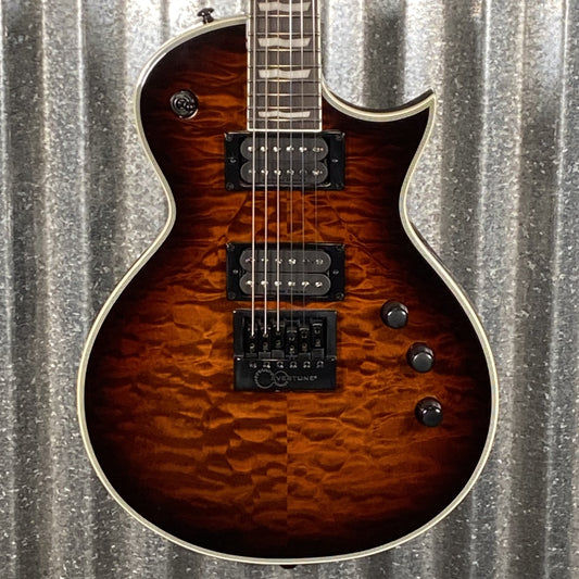 ESP LTD EC-1000 ET Evertune Quilt Top Dark Brown Sunburst Guitar EC1000ETQMDBSB #1575 Used