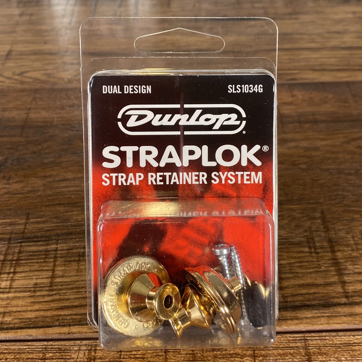 Dunlop Straplok SLS1034G Dual Design Strap Lock Gold Straplock Retainer