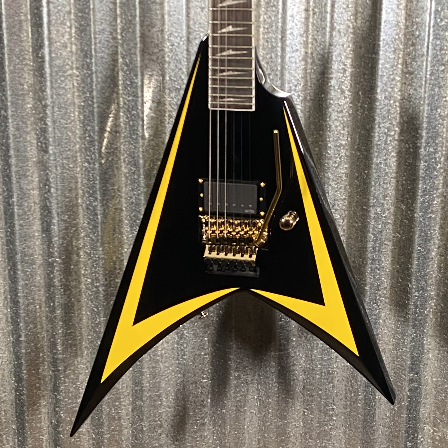 ESP LTD Alexi Laiho Arrowhead SE Black Yellow Pinstripe Guitar & Case USED #0904