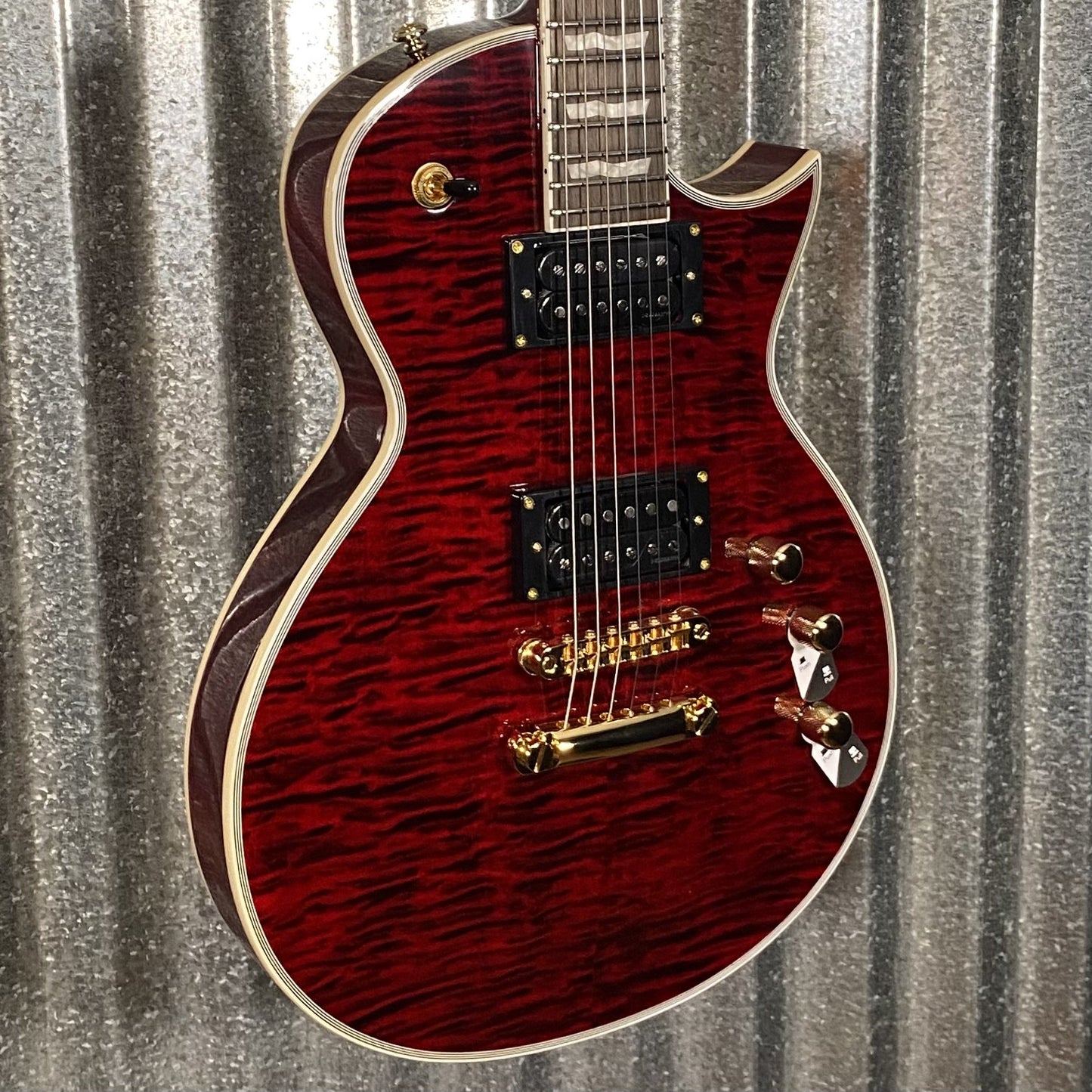 ESP LTD EC-1000T CMT See Thru Black Cherry Guitar #1172 Used