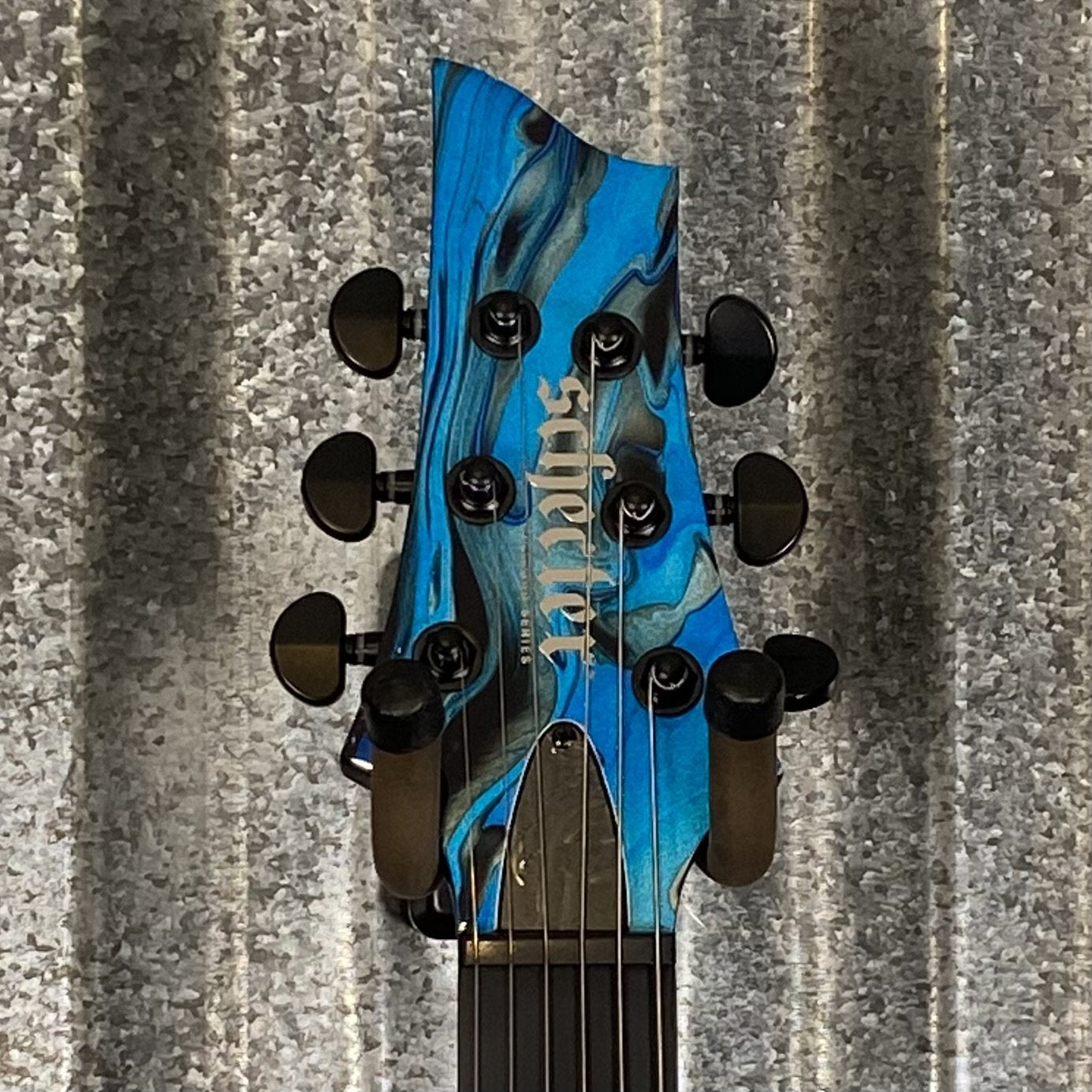 Schecter C-1 Hydro Dip Midnight Tide Guitar Left Hand #0764