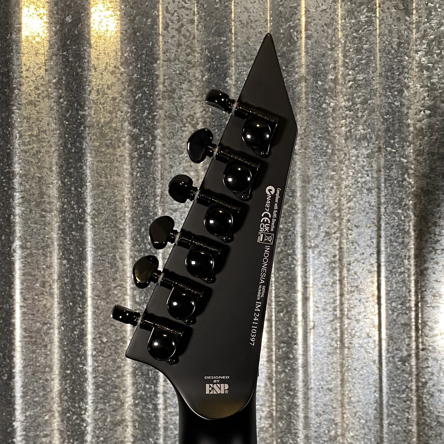 ESP LTD M-BLK Black Metal Black Satin Guitar & Case #0397 Used