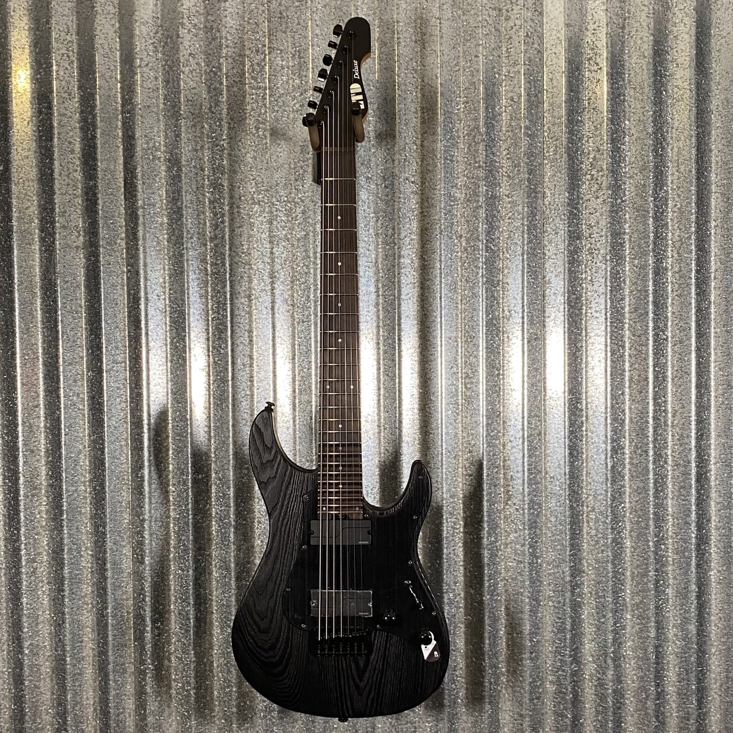 ESP LTD SN-1007B Hard Tail Black Blast Baritone Guitar & Case #0125 Used