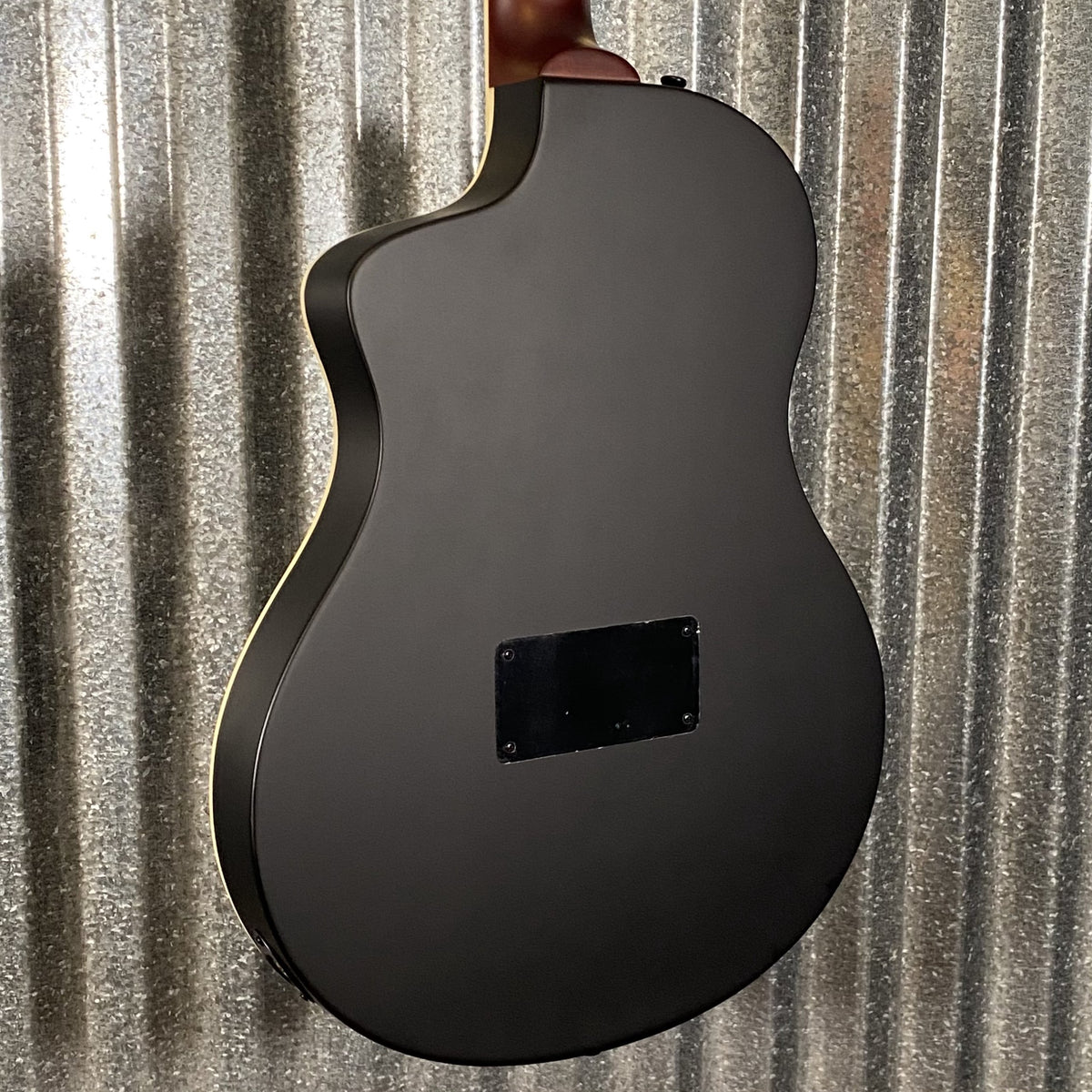 Ortega RTPSTD-SBK Black Thinline Nylon Acoustic Electric Guitar & Bag #0547