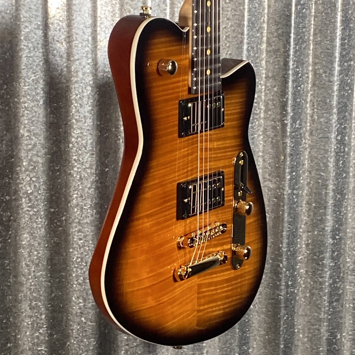 Reverend Charger RA FM Coffee Burst Flame Guitar #67631