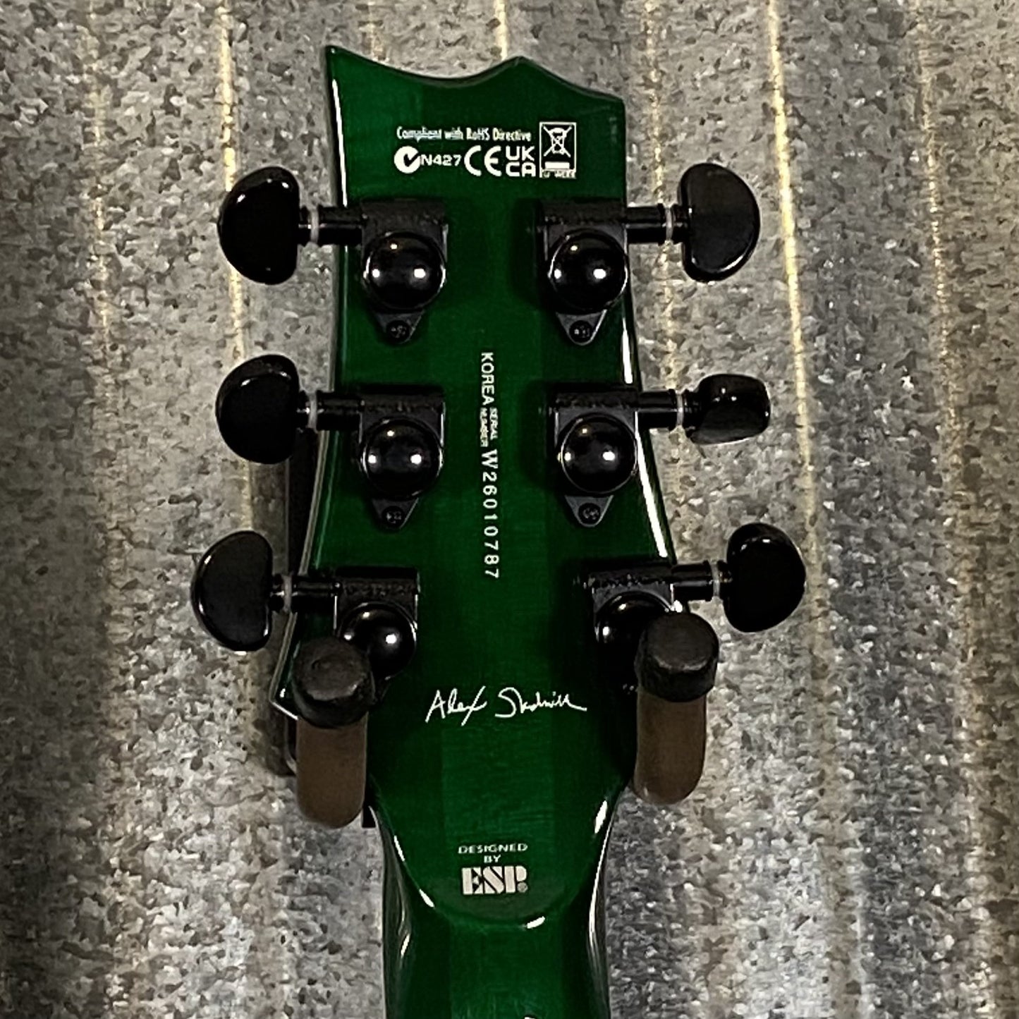 ESP LTD Alex Skolnick AS-1 Lime Burst Guitar & Case #0787 Used