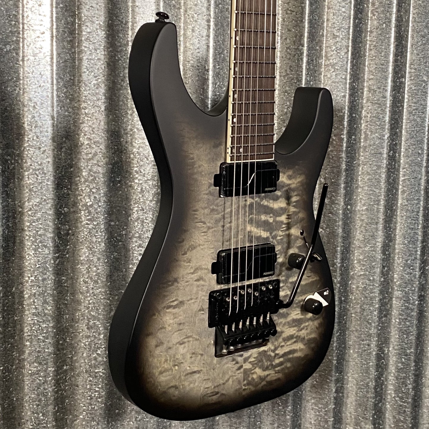 ESP LTD M-1007B 7 String Baritone Quilt Top Charcol Burst Guitar #3137 Used