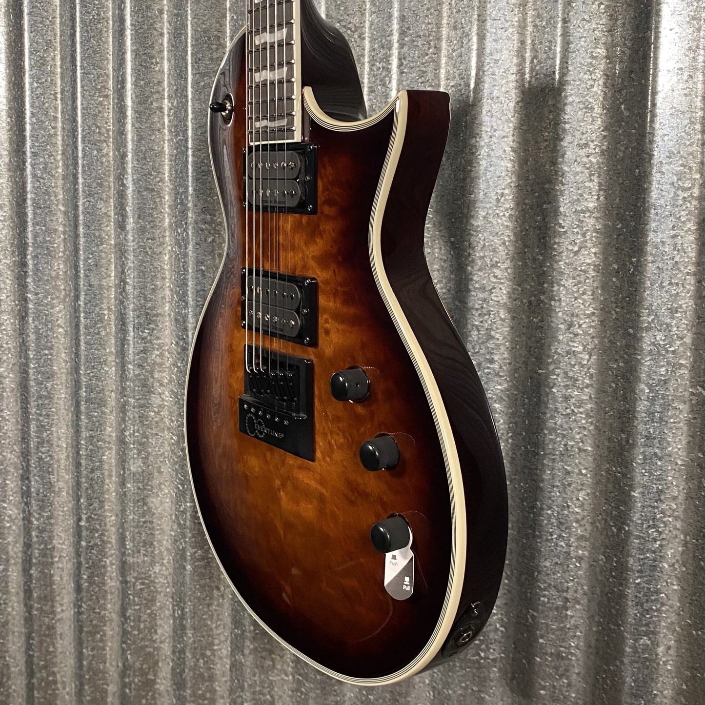 ESP LTD EC-1000 ET Evertune Quilt Top Dark Brown Sunburst Guitar EC1000ETQMDBSB #0074 Used