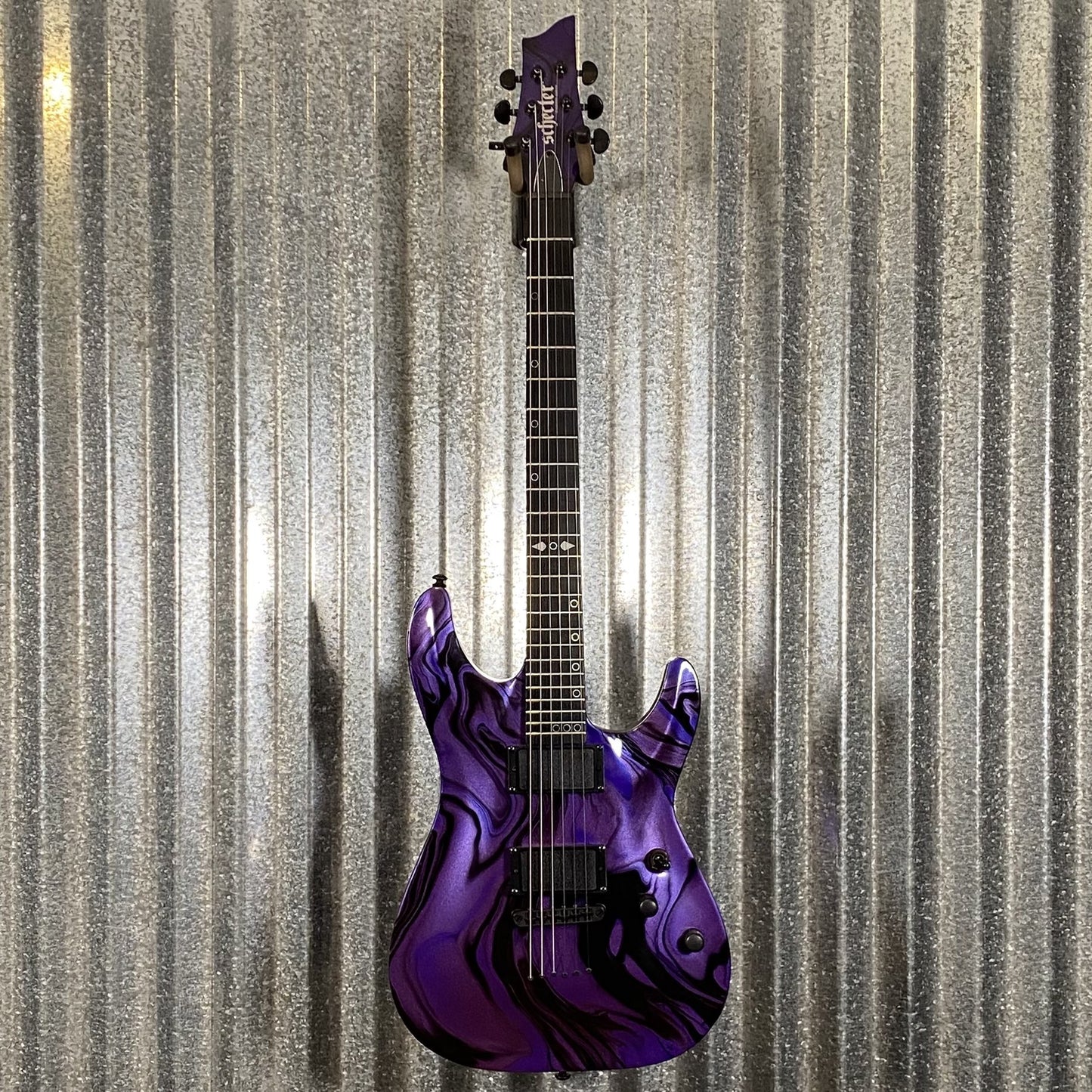 Schecter C-1 Hydro Dip Purple Obsidian Guitar #0583