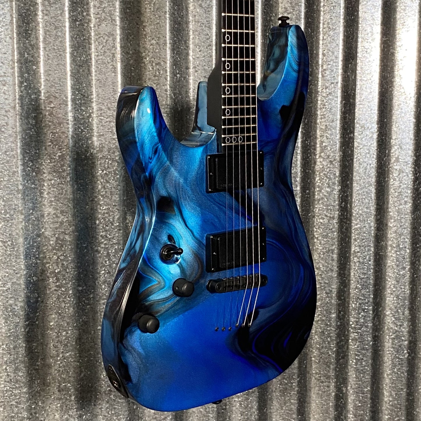 Schecter C-1 Hydro Dip Midnight Tide Guitar Left Hand #0757