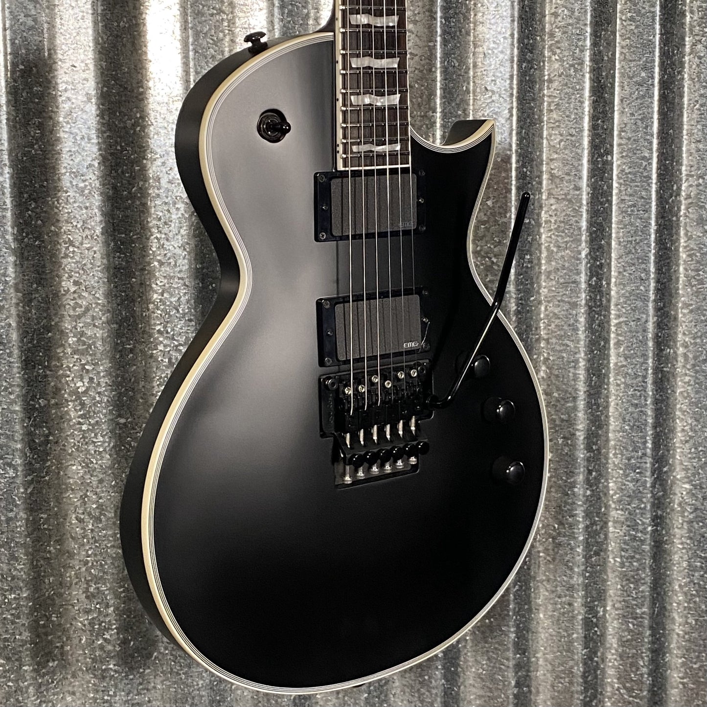 ESP LTD EC-1000 FR Floyd Rose Black Satin EMG Guitar & Case #2978 Used