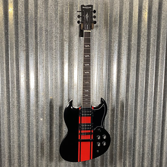 Westcreek Guitars Racer SG Offset Style Black Red Stripe #0043 Used