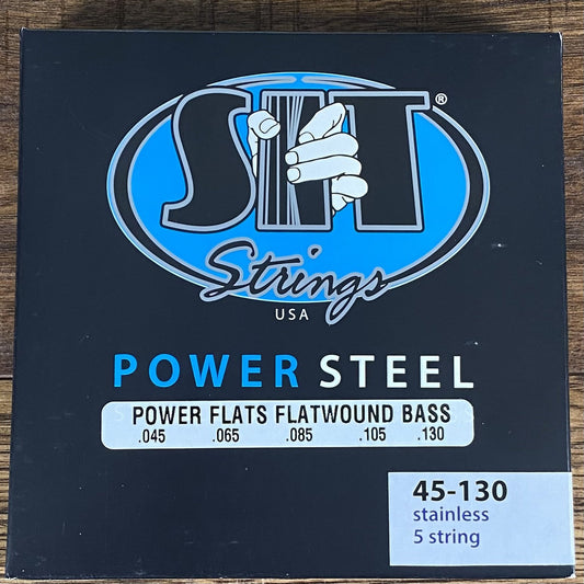 SIT Strings Power Flat PF545130L 5 String Flat Wound Stainless Steel Bass Set 45-130