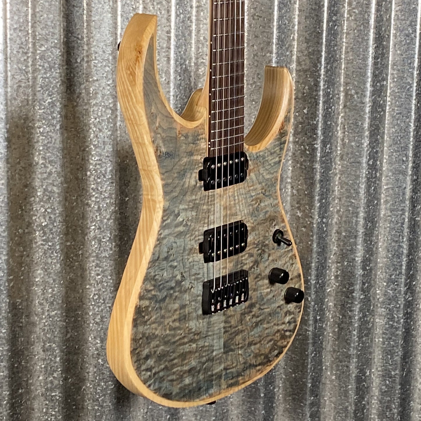 Westcreek Metal Rooted Spalted Blue Bolt On Hard Tail Guitar #600001 Used
