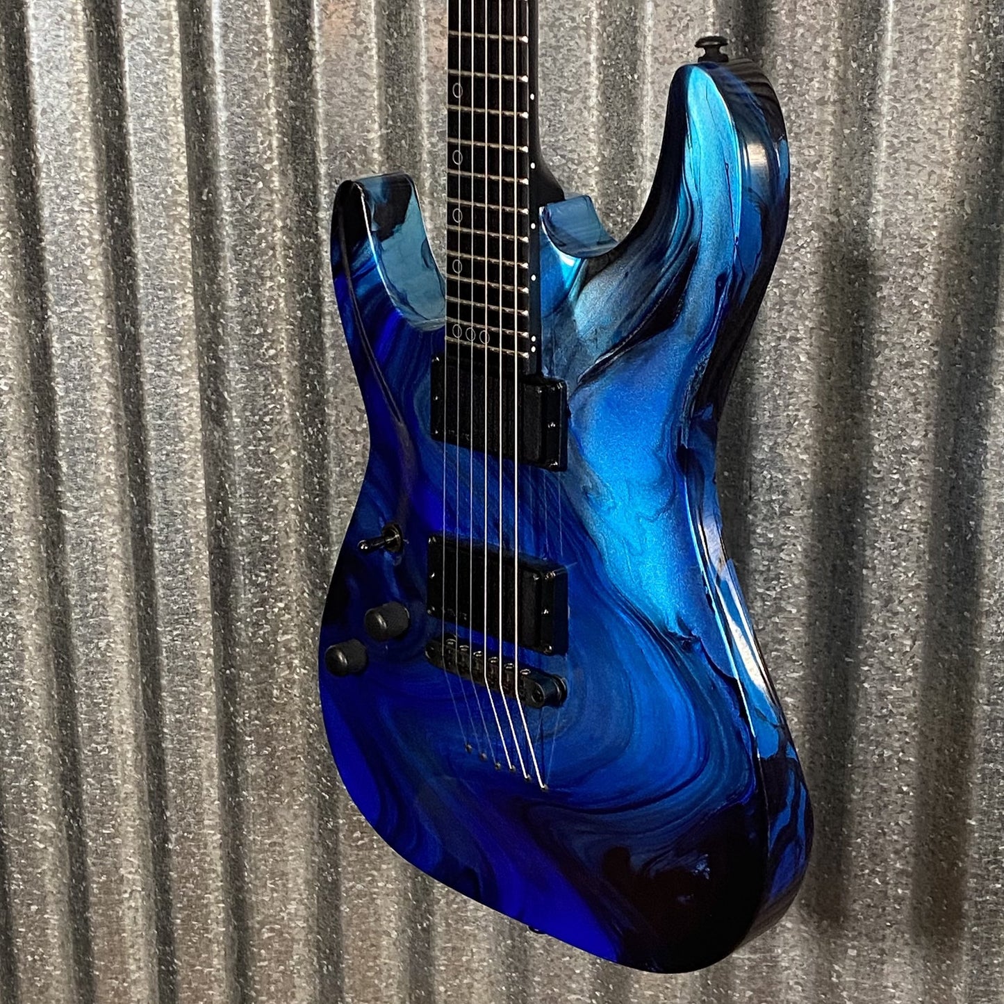 Schecter C-1 Hydro Dip Midnight Tide Guitar Left Hand #0764