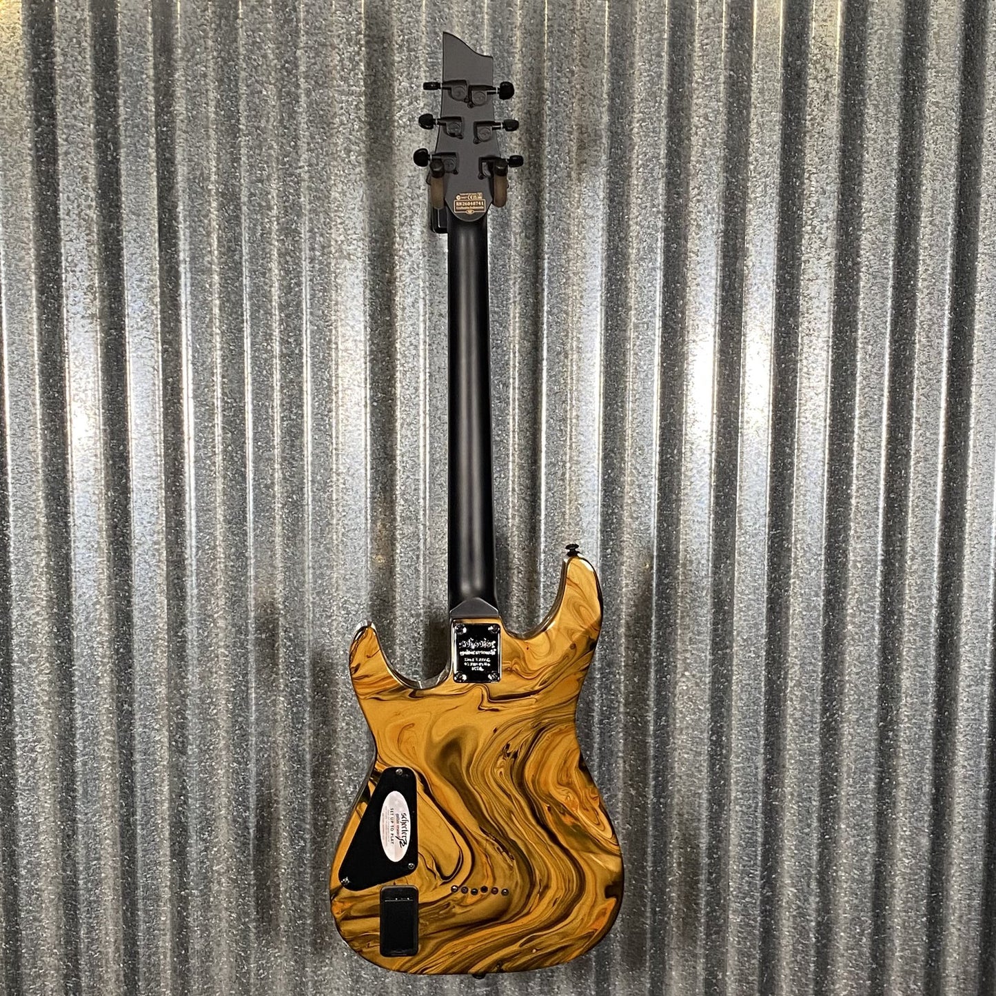 Schecter C-1 Hydro Dip Golden Eclipse Guitar #0741
