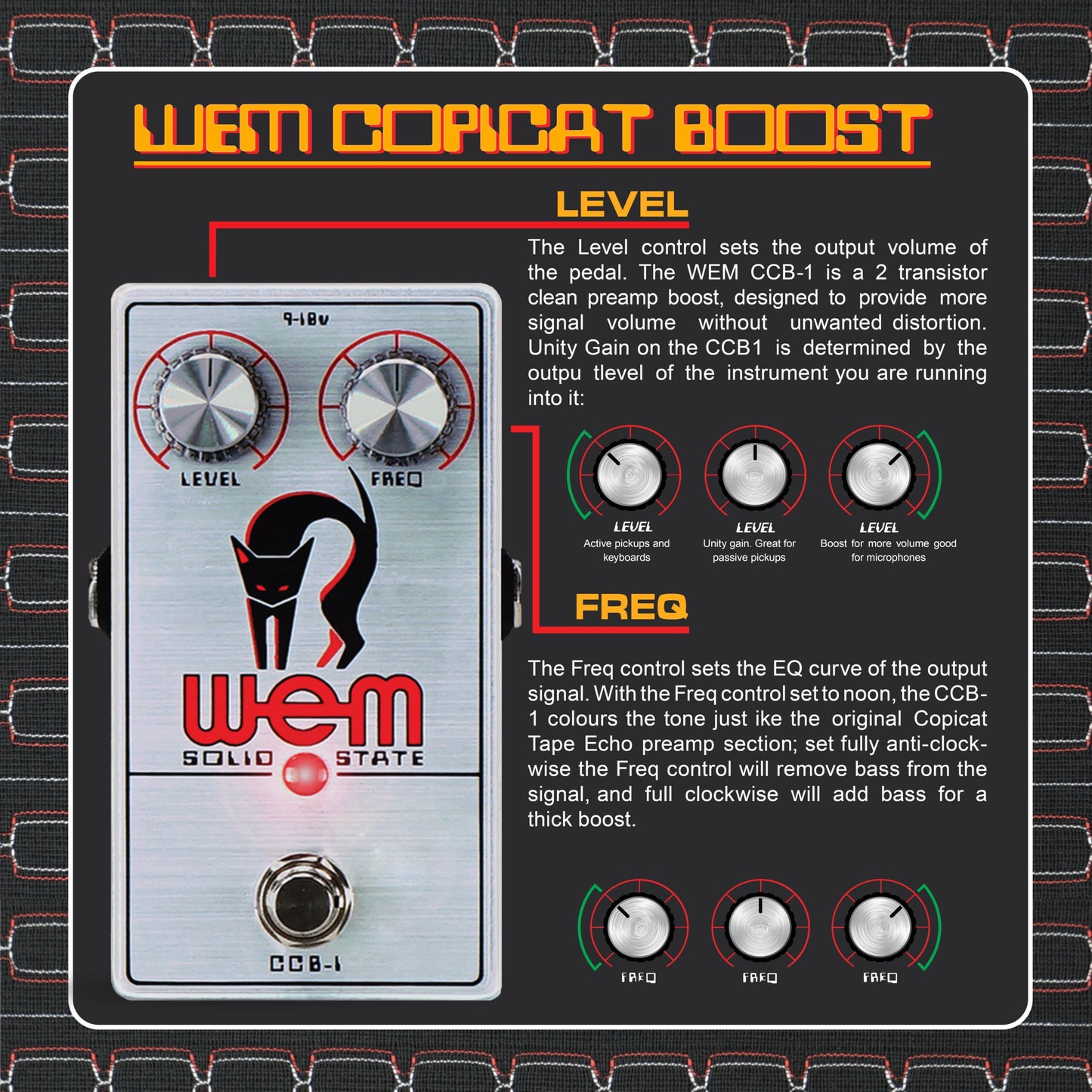 WEM CCB-1 Copicat Boost Guitar Effect Pedal