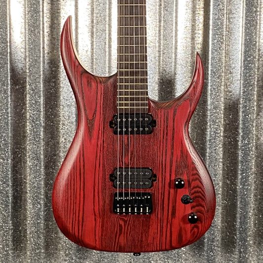 Musily MSM6 Heavy Metal Hard Tail Ash Transparent Lava Red Guitar #0001