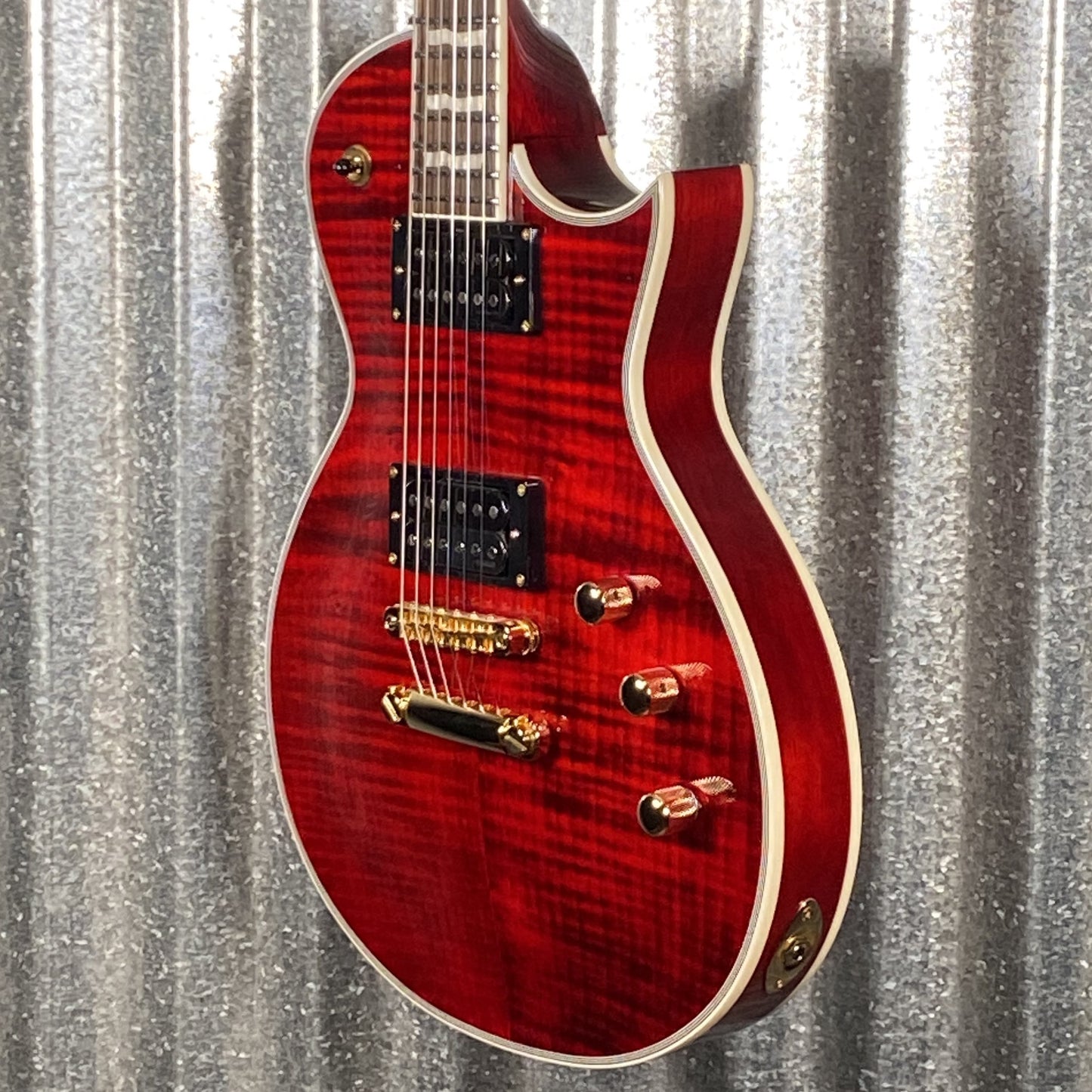 ESP LTD EC-1000T CMT Flame Top See Thru Black Cherry Guitar EC1000TCTMFMSTBC #1634 Used