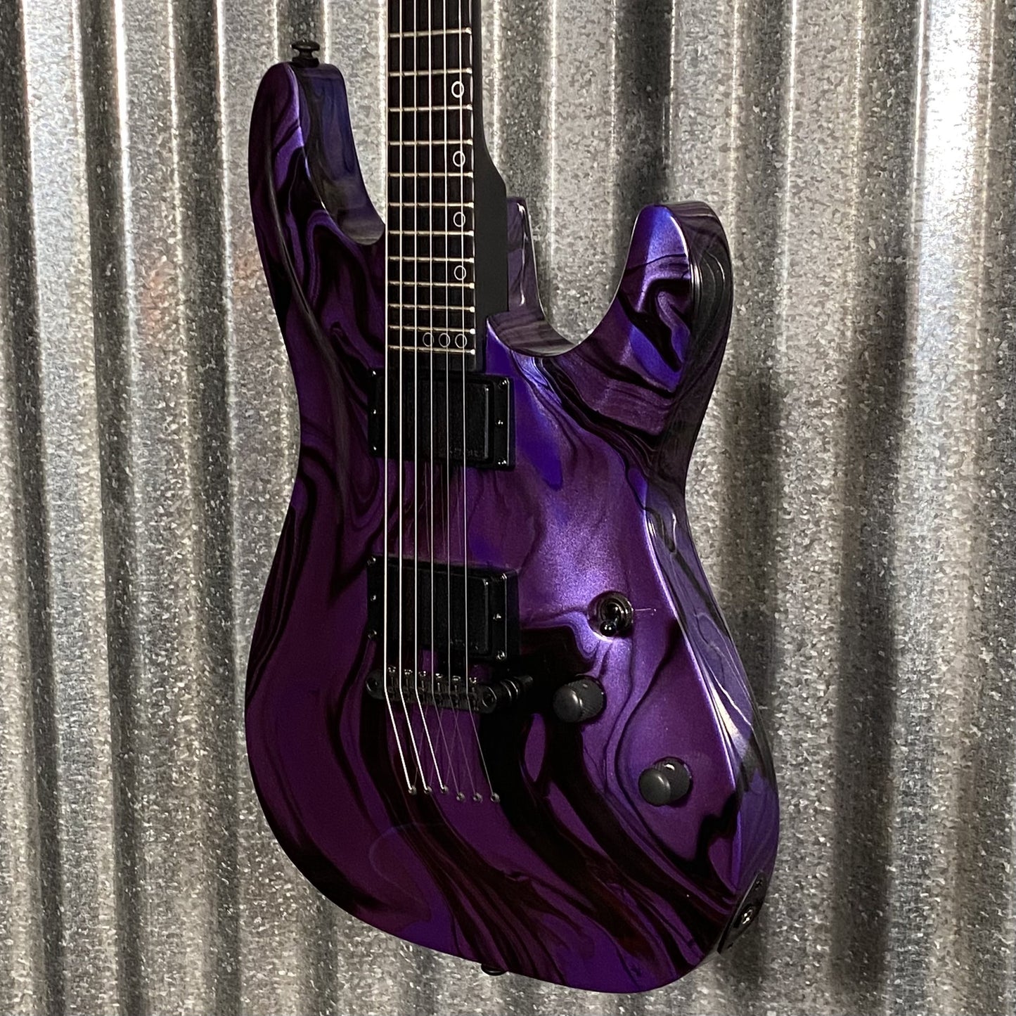 Schecter C-1 Hydro Dip Purple Obsidian Guitar #0583
