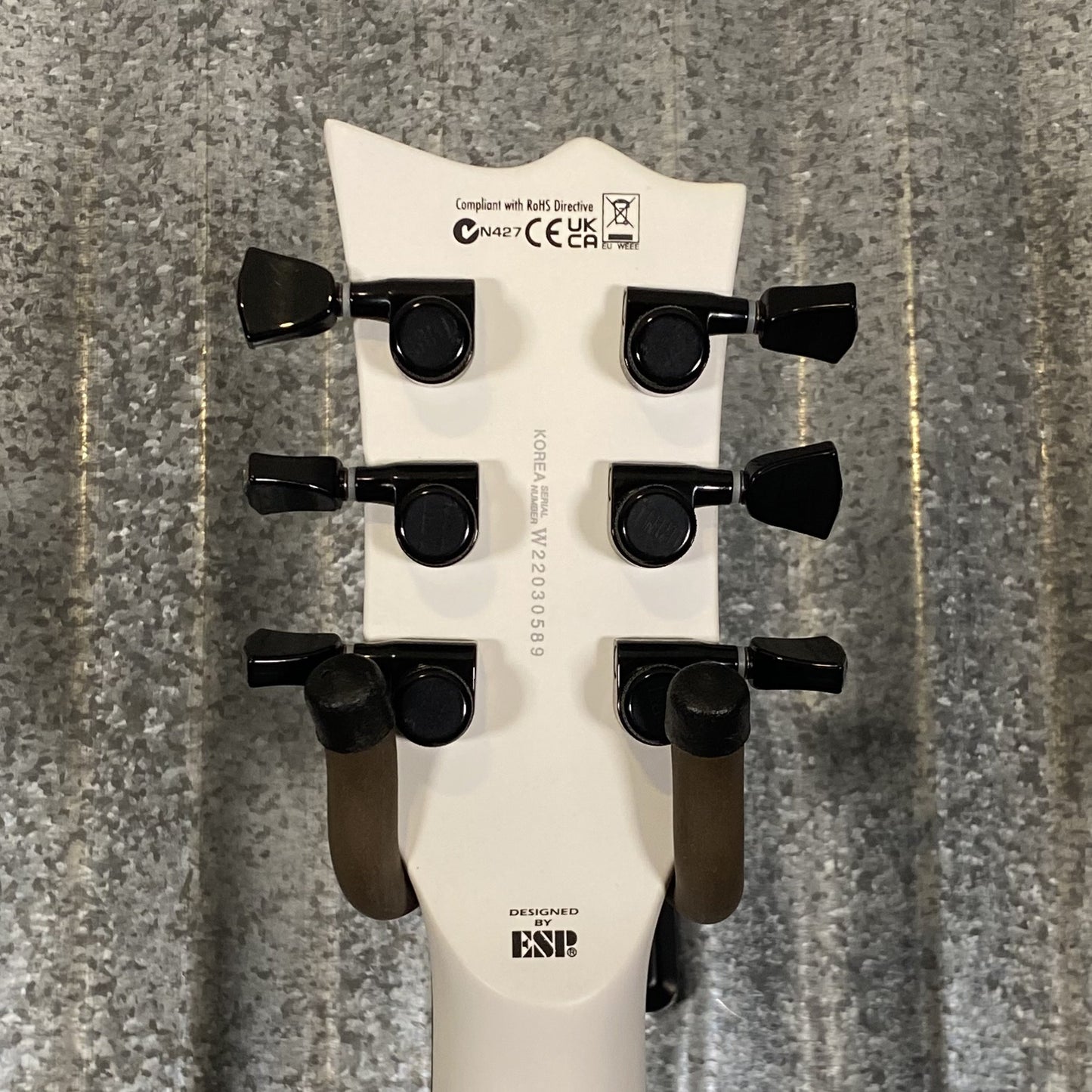 ESP LTD EC Arctic Metal Snow White Satin Guitar & Case #0589 Used