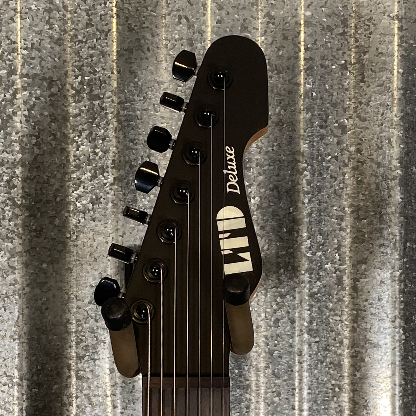 ESP LTD SN-1007B Hard Tail Black Blast Baritone Guitar & Case #0125 Used