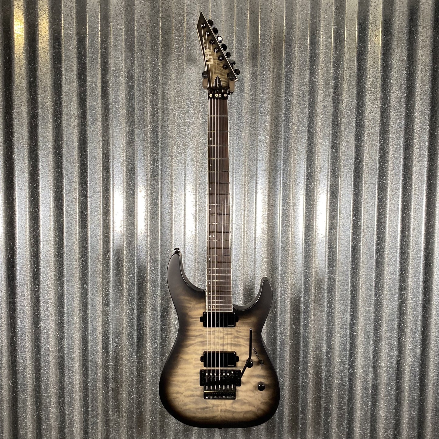 ESP LTD M-1007B 7 String Baritone Quilt Top Charcol Burst Guitar M1007BWMCHBS #2001 Used