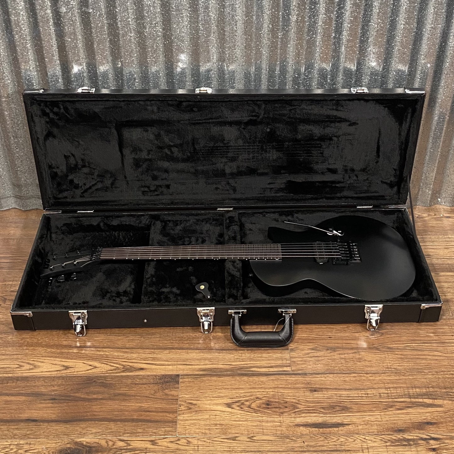 ESP LTD EC FR Black Metal Floyd Rose Black Satin Guitar & Case #1354 Used