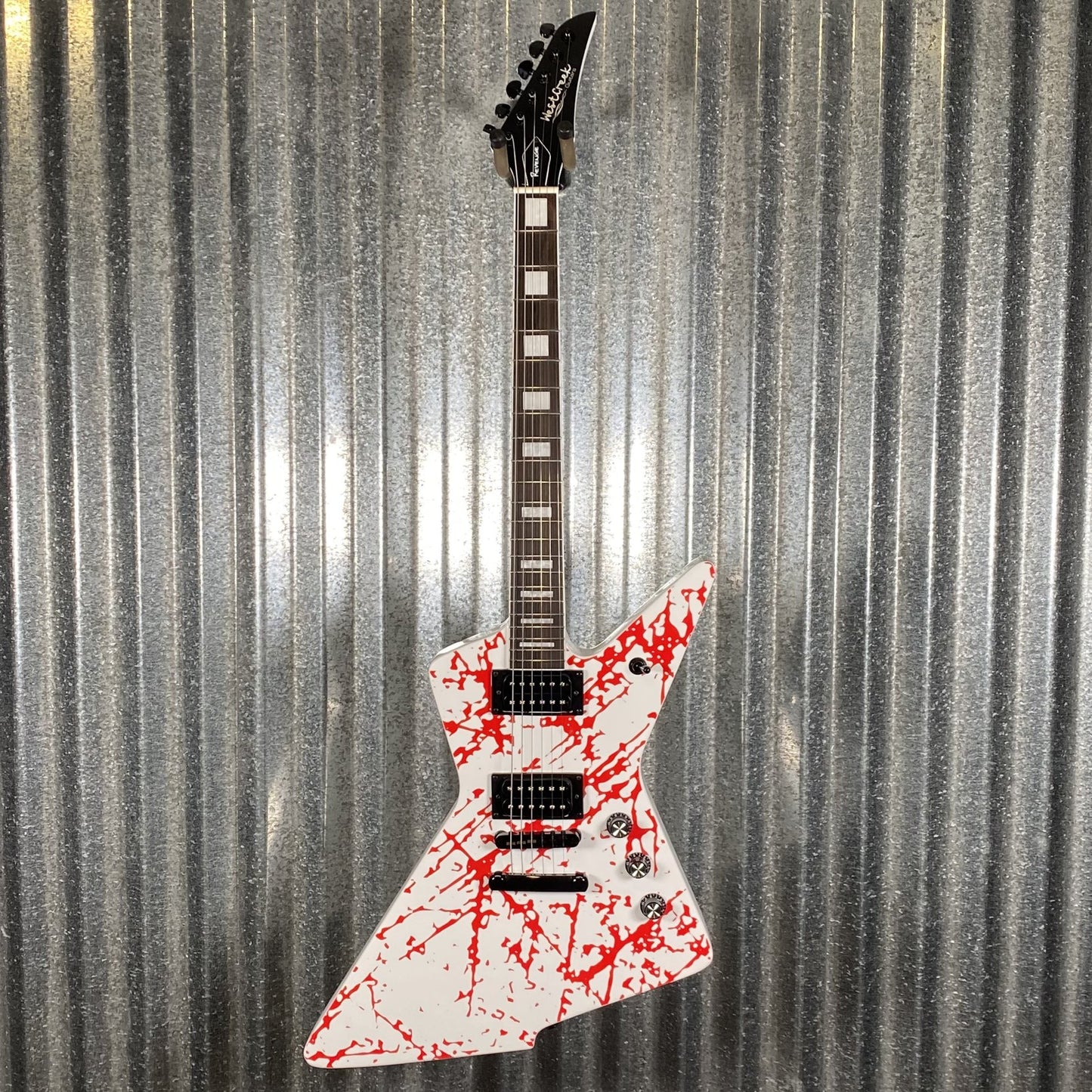 Westcreek Guitars Revenge Explorer Style Scatch Whte Red #0019 Used