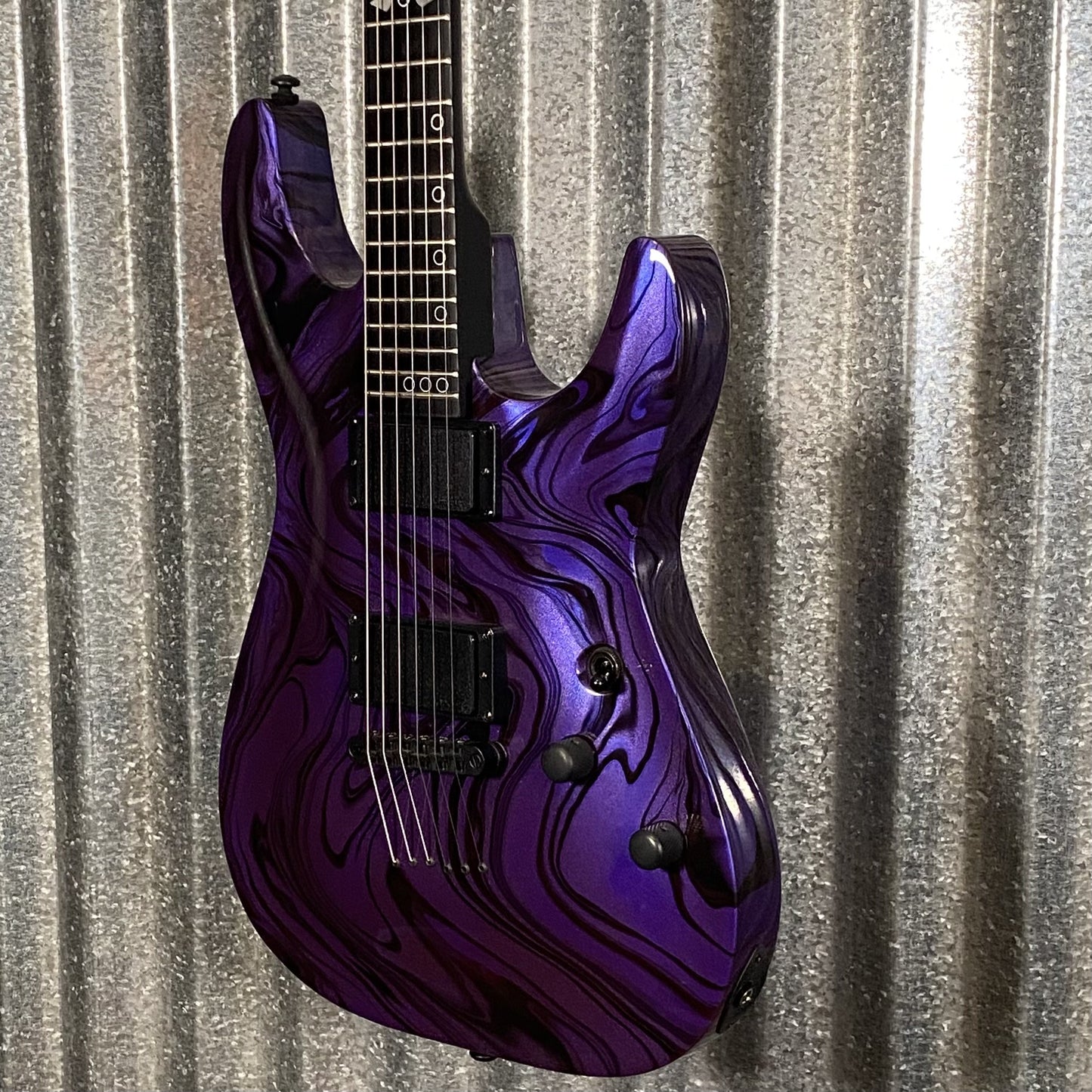 Schecter C-1 Hydro Dip Purple Obsidian Guitar #0588