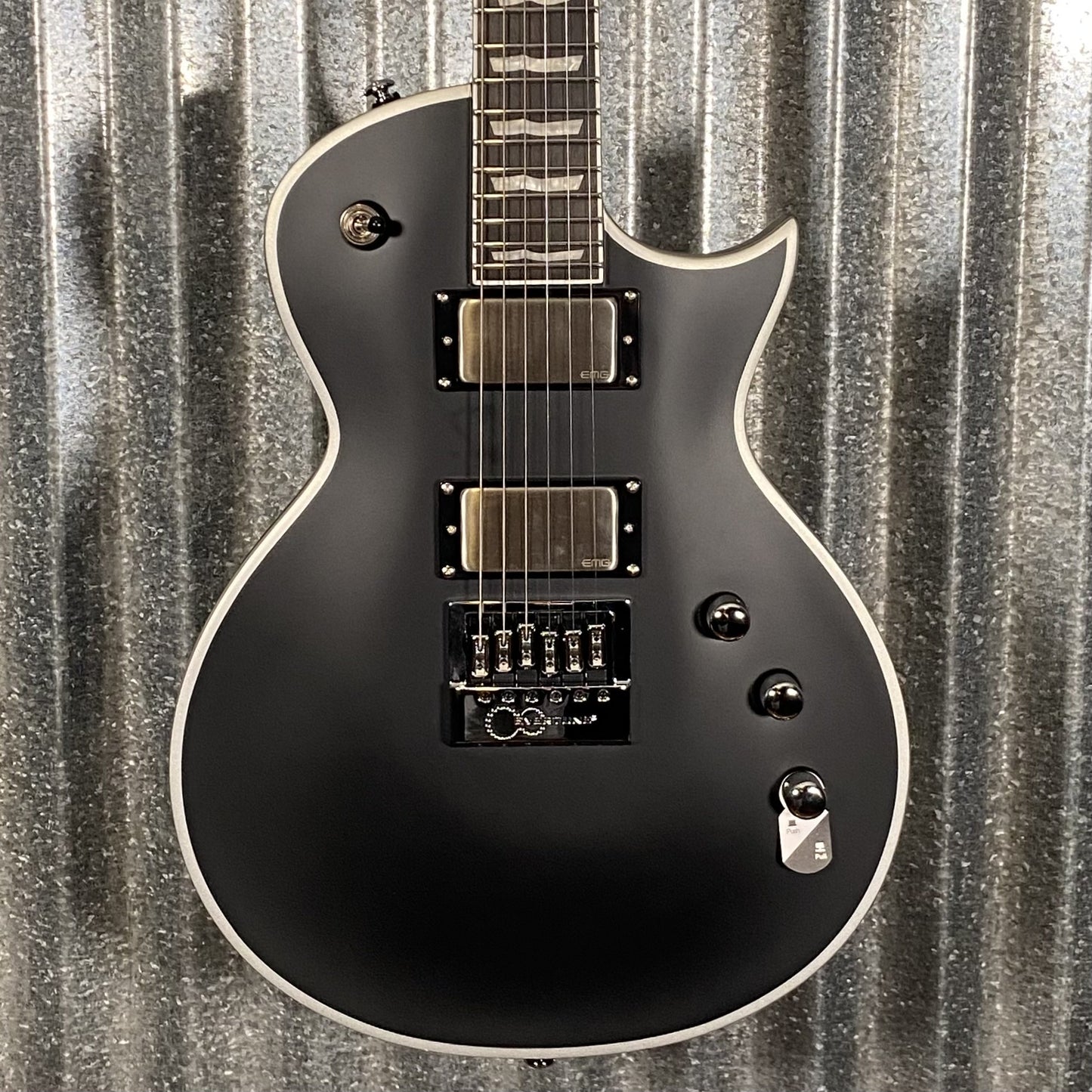 ESP LTD EC-1000 ET Evertune Bold Binding Black Guitar & Case #0054 Used